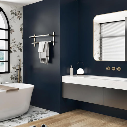 WESTICK Blue Wallpaper Peel and Stick Modern Bedroom Navy Peel and Stick Wallpaper for Bathroom Living Room Accent Walls Dark Blue Contact Paper f...